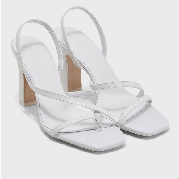 mango white heeled sandals
